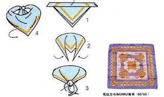 方形围巾的几种围法 正方形丝巾的围法